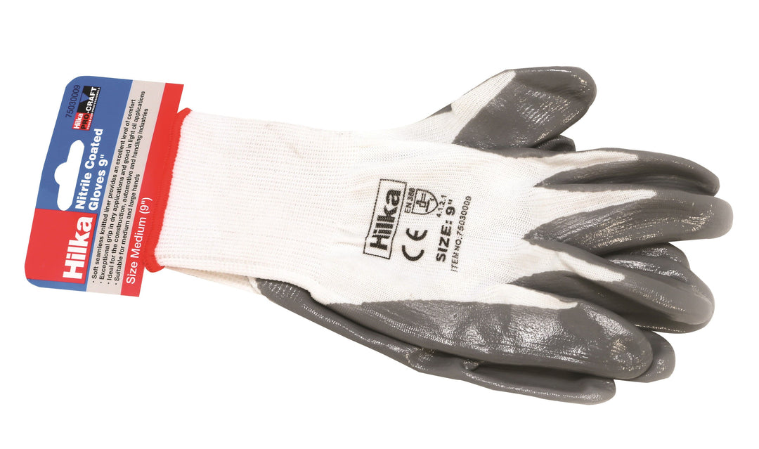 HILKA Medium 9" Nitrile Coated Work Gloves