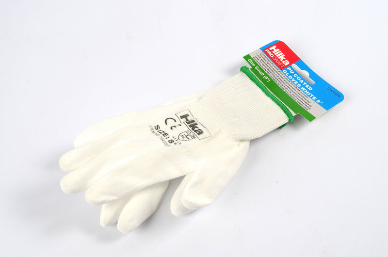 HILKA Small 8" White PU Work Gloves