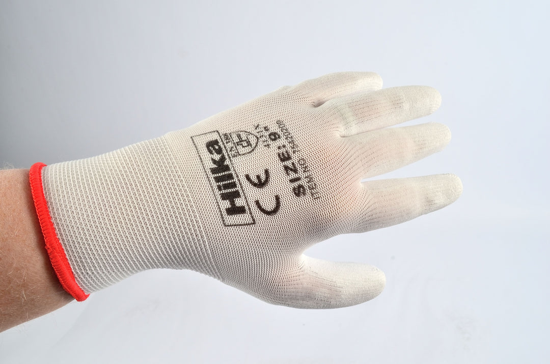 HILKA Medium 9" White PU Work Gloves