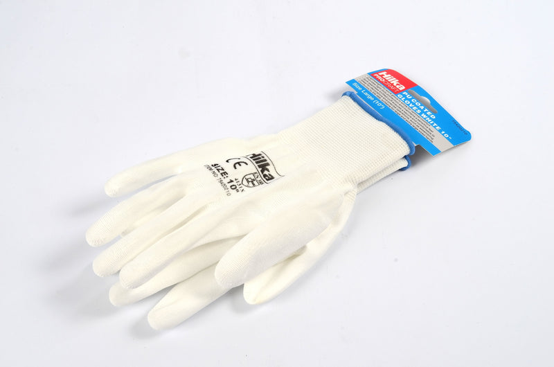 HILKA Large 10" White PU Work Gloves