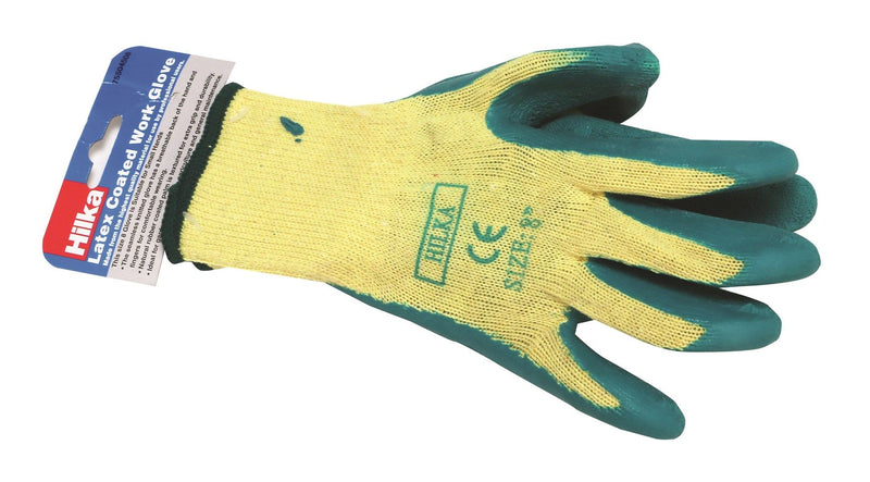 HILKA Small 8" Green Latex Coated Work Gloves