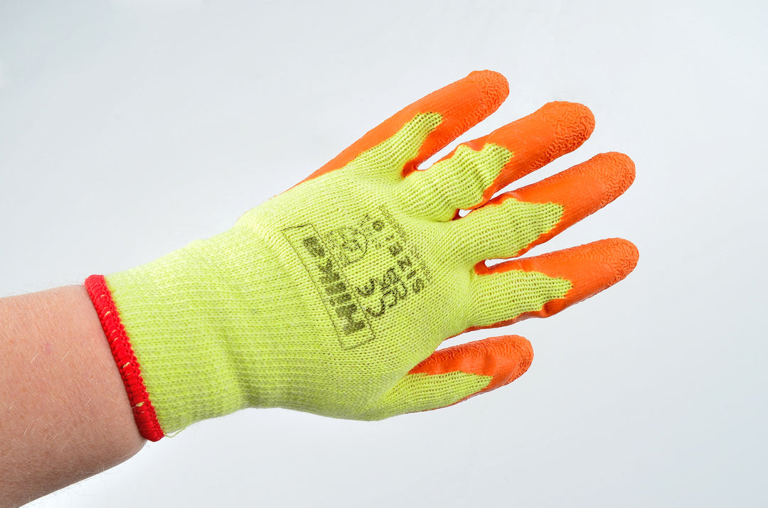 HILKA Medium 9" Orange Latex Coated Work Gloves