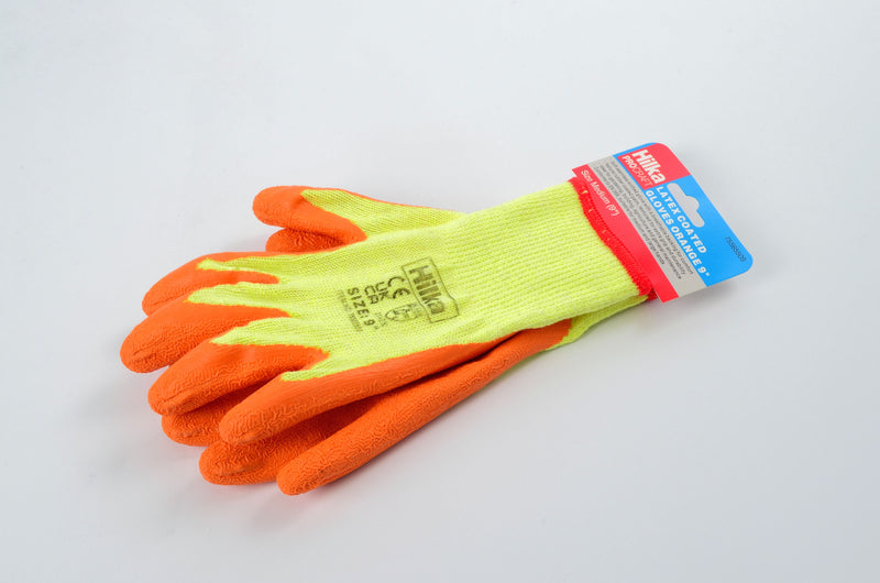 HILKA Medium 9" Orange Latex Coated Work Gloves