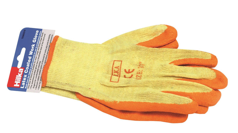 HILKA Large 10" Orange Latex Coated Work Gloves