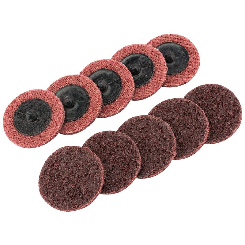 DRAPER Polycarbide Abrasive Pads, 50mm, Medium (Pack of 10)