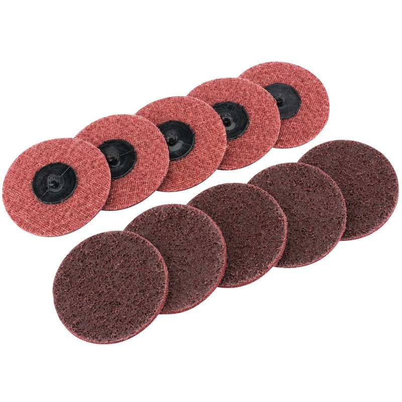 DRAPER Polycarbide Abrasive Pads, 75mm, Medium (Pack of 10)