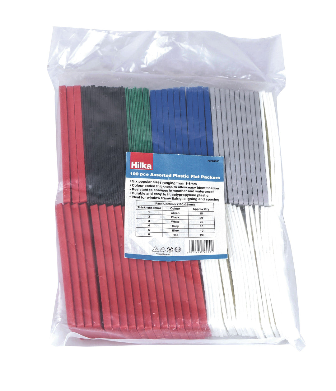 HILKA 100 pce Assorted Plastic Flat Packers