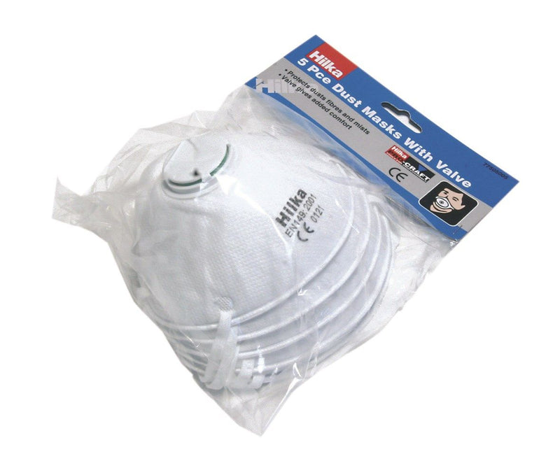 HILKA 5 pce Dust Masks with Valve FFP1