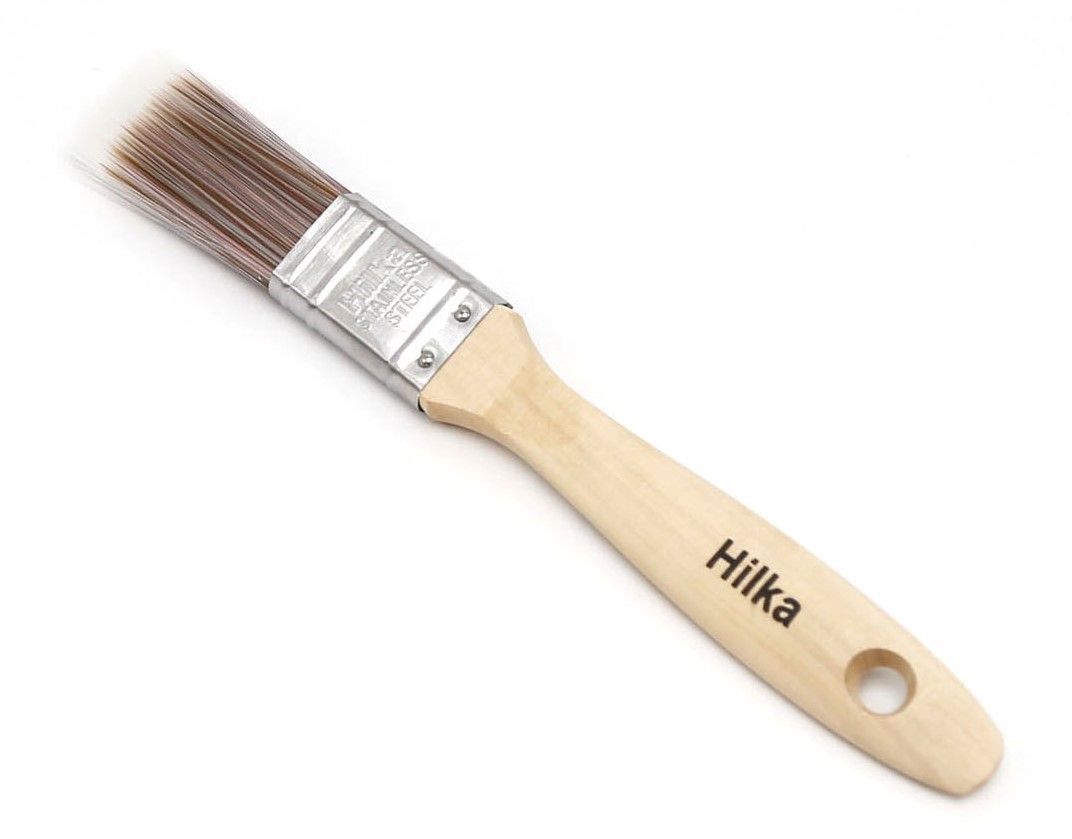 HILKA 1" Wooden Synthetic Bristle Paint Brushes