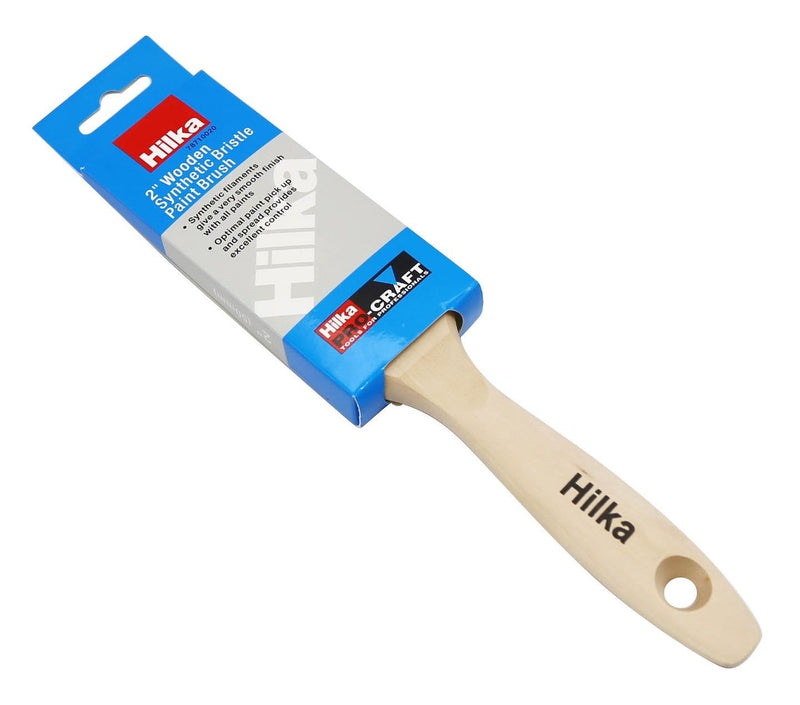 HILKA 2" Wooden Synthetic Bristle Paint Brushes