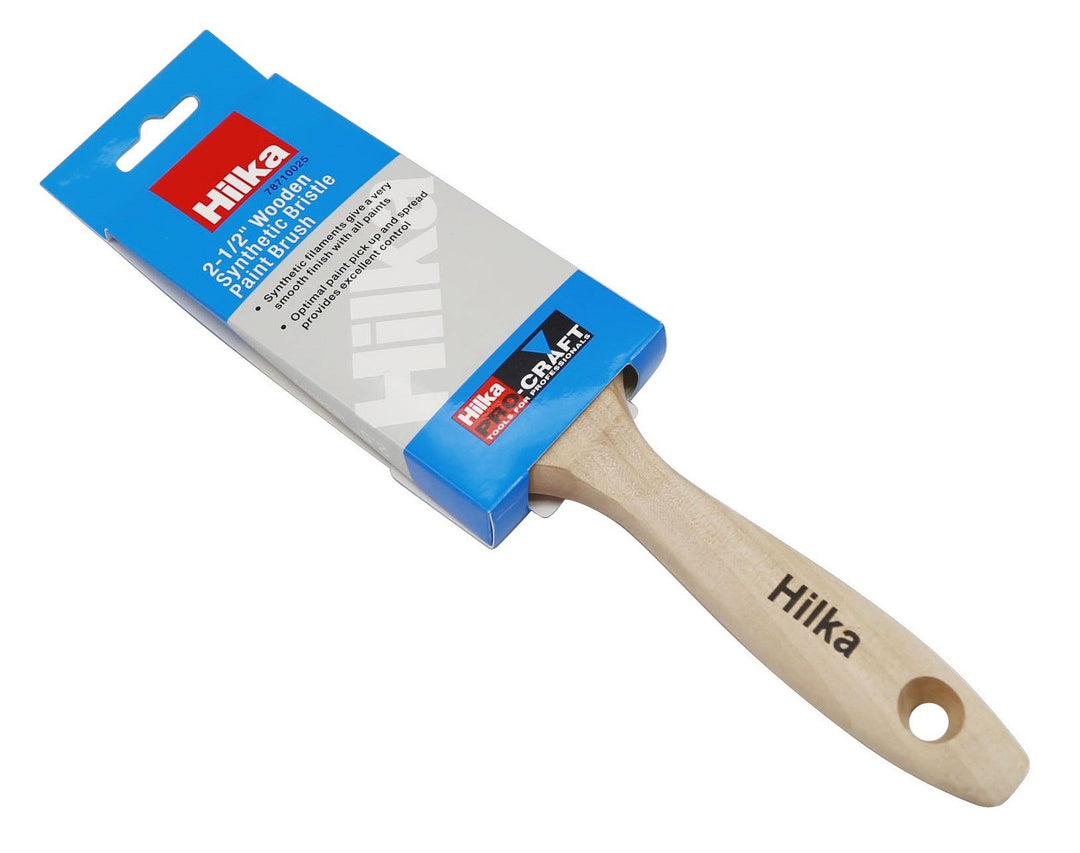 HILKA 2 1/2" Wooden Synthetic Bristle Paint Brushes