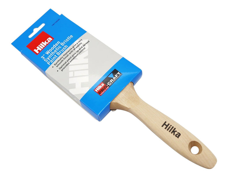 HILKA 3" Wooden Synthetic Bristle Paint Brushes