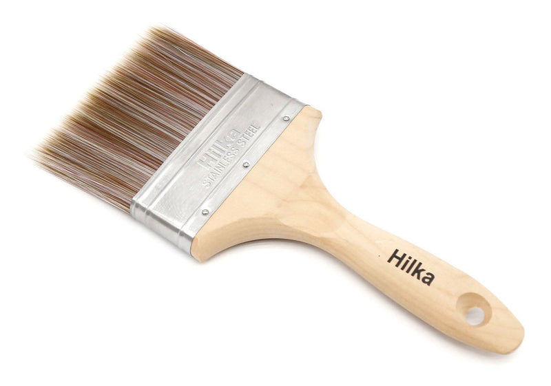 HILKA 4" Wooden Synthetic Bristle Paint Brushes