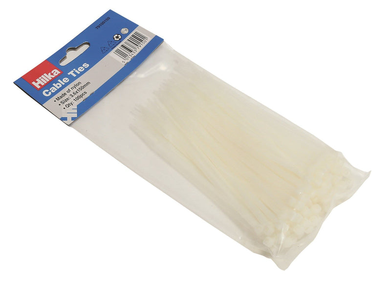 HILKA 100 3.6mm x 150mm Cable Ties White