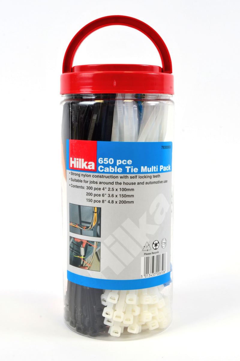 HILKA 650 pce Cable Tie Multi Pack