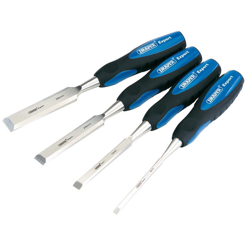 DRAPER Draper Expert Soft Grip Bevel Edge Wood Chisel Set, 150mm (4 Piece)