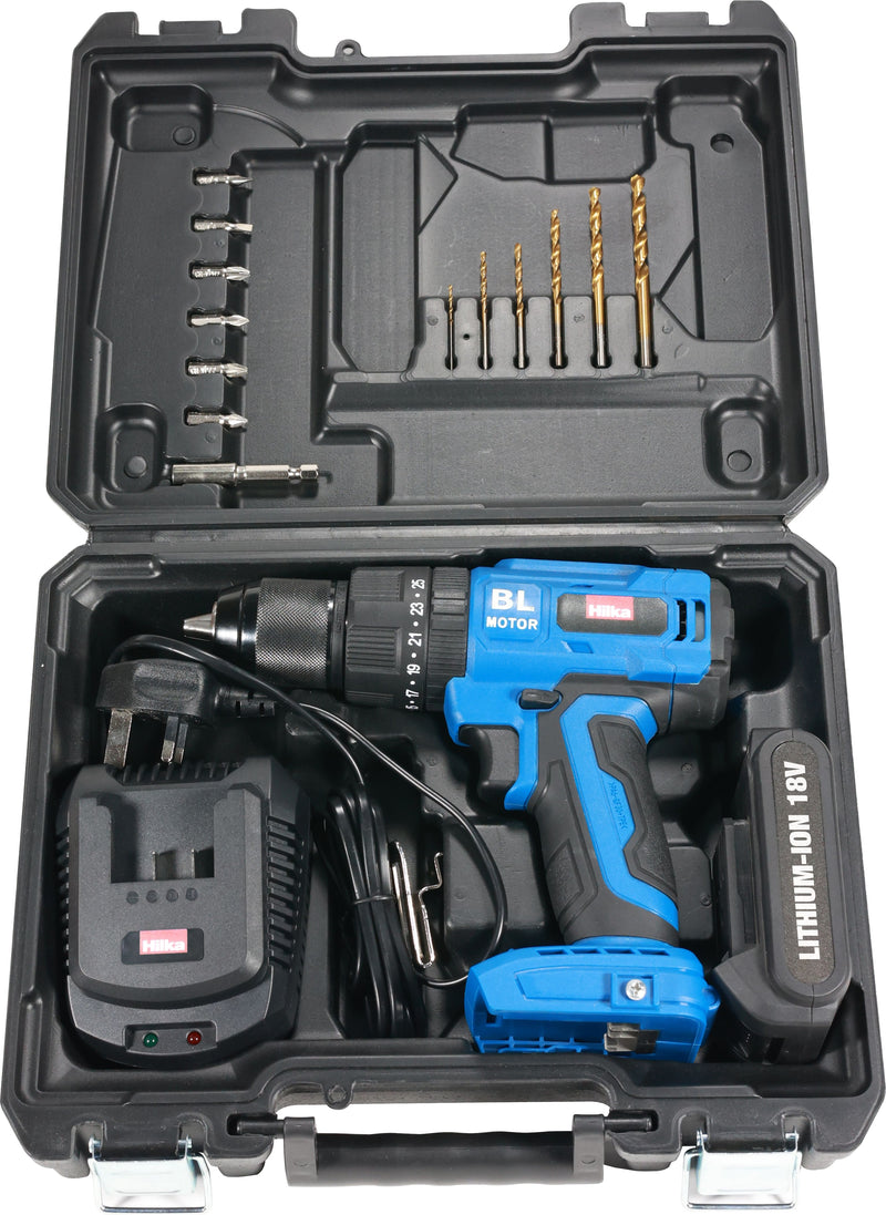 HILKA 18V Li-ion Brushless Combi Drill with 2.0Ah Battery