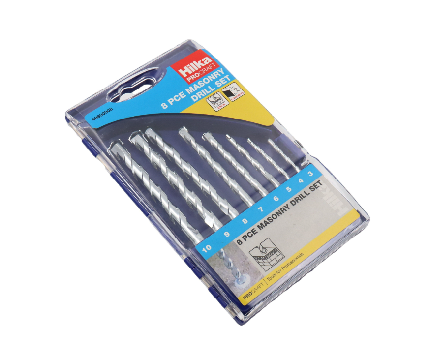 HILKA 8 pce Masonry Drill Bit Set Procraft