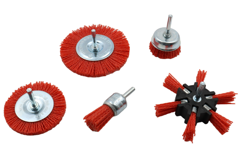 HILKA 5 pce Nylon Filament Abrasive Brush Set