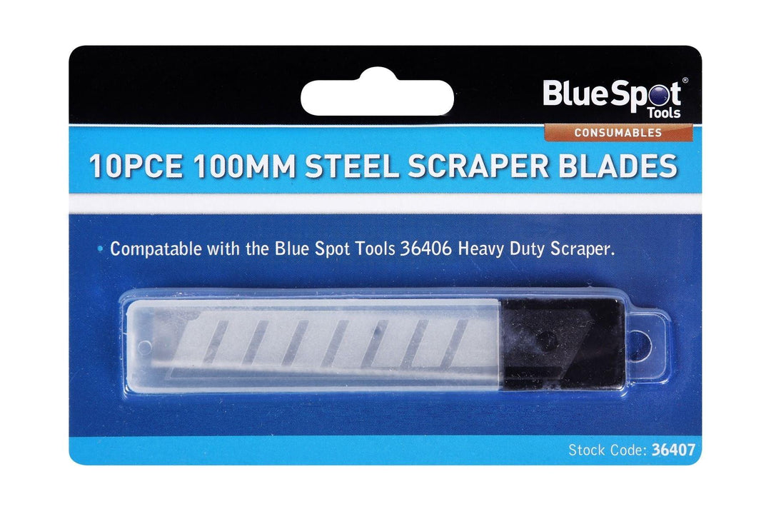 BLUE SPOT TOOLS 10 PCE 100MM HEAVY DUTY SCRAPER BLADES - Premium Decorating from BLUE SPOT - Just £4.99! Shop now at Bargain LAB