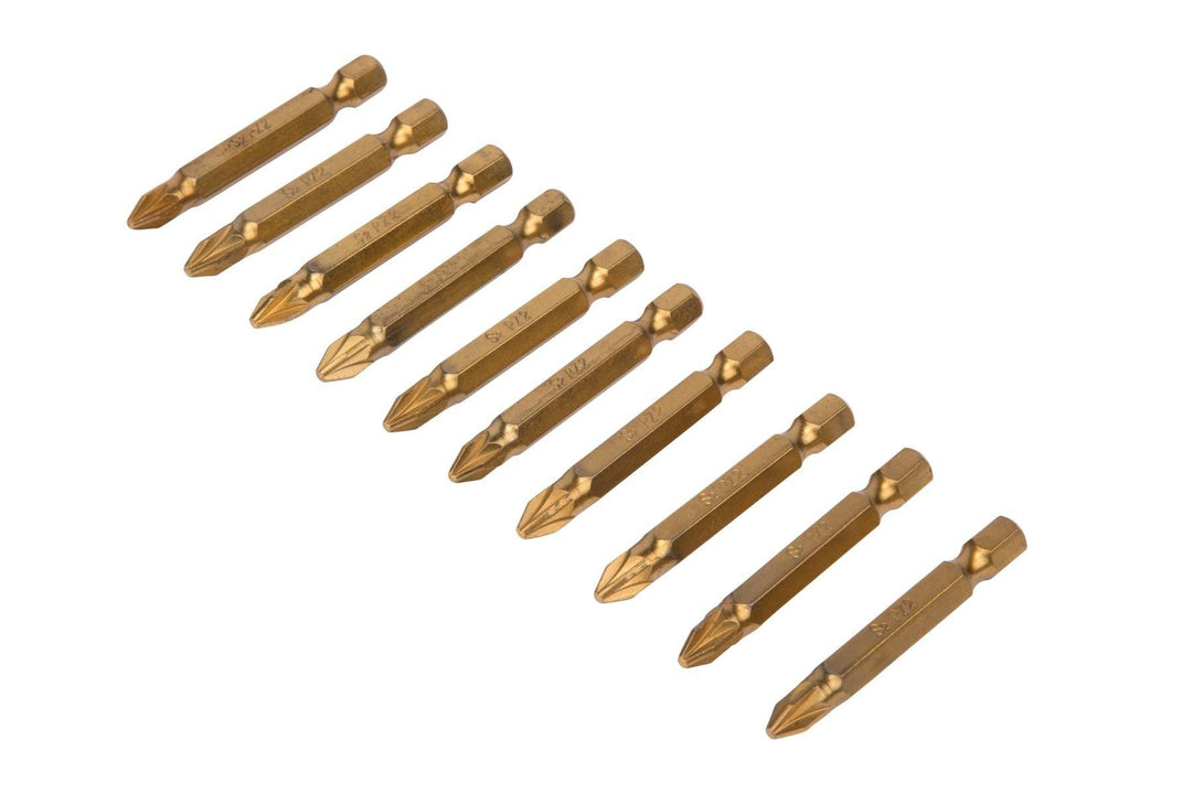 BLUE SPOT TOOLS 10 PCE 50MM PZ2 S2 TITANIUM COATED POWER BIT SET - Premium Hand Tools from BLUE SPOT - Just £6.99! Shop now at Bargain LAB