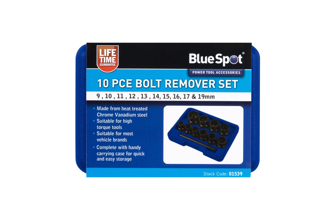 BLUE SPOT TOOLS 10 PCE BOLT REMOVER SET (9-19MM) - Premium Automotive from BLUE SPOT - Just £27.95! Shop now at Bargain LAB