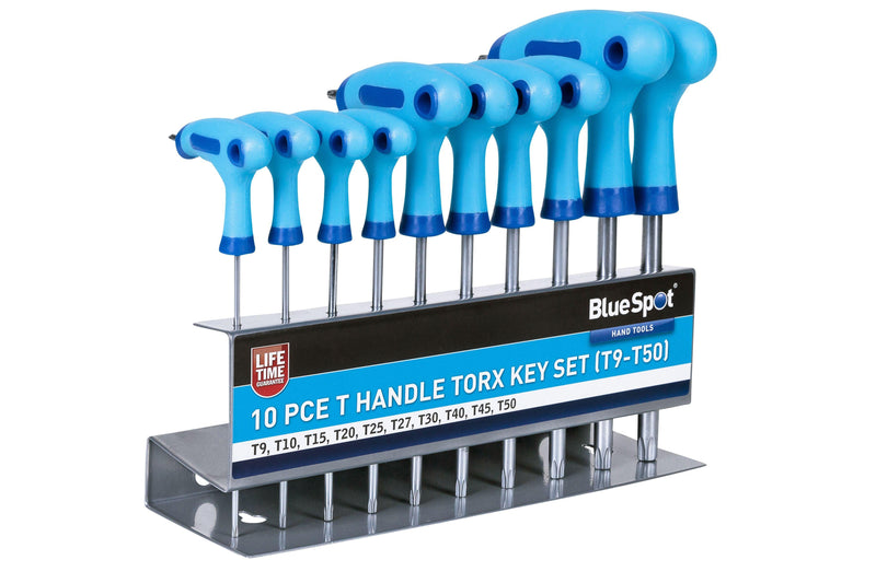 BLUE SPOT TOOLS 10 PCE T HANDLE TORX KEY SET (T9-T50) - Premium Hand Tools from BLUE SPOT - Just £15.55! Shop now at Bargain LAB