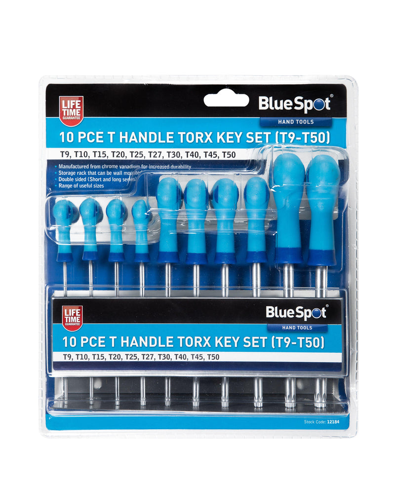 BLUE SPOT TOOLS 10 PCE T HANDLE TORX KEY SET (T9-T50) - Premium Hand Tools from BLUE SPOT - Just £15.55! Shop now at Bargain LAB