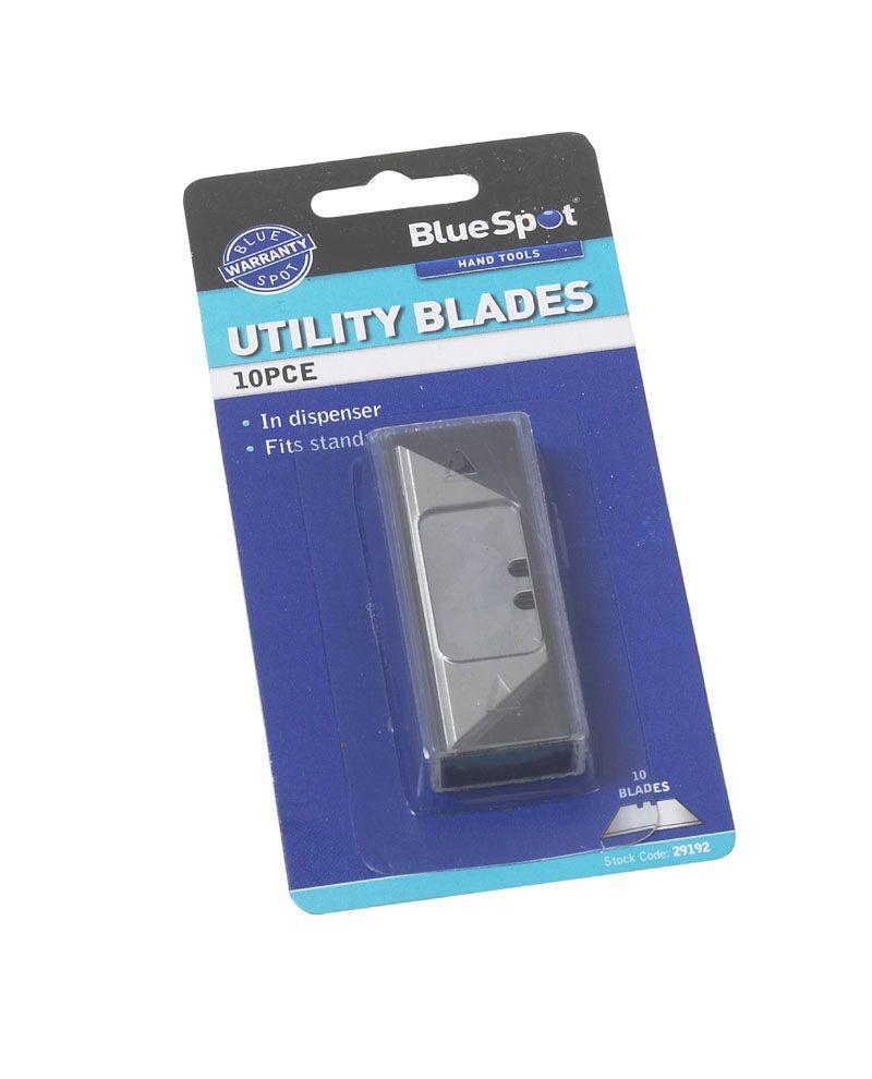 BLUE SPOT TOOLS 10 PCE UTILITY BLADES IN DISPENSER - Premium Hand Tools from BLUE SPOT - Just £4.79! Shop now at Bargain LAB