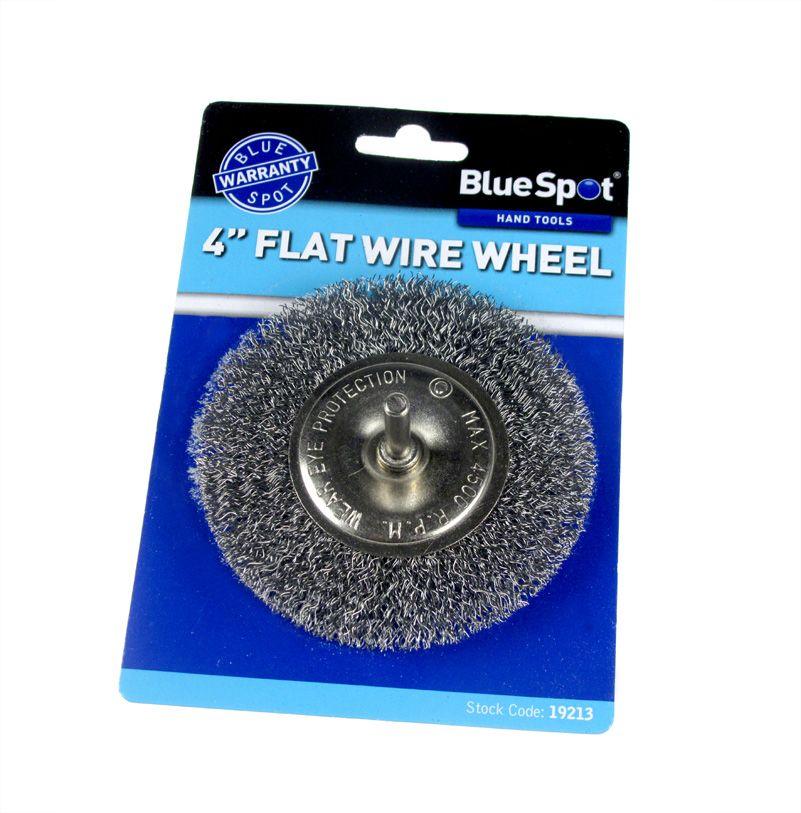 BLUE SPOT TOOLS 100MM (4") FLAT WIRE WHEEL BRUSH - Bargain LAB