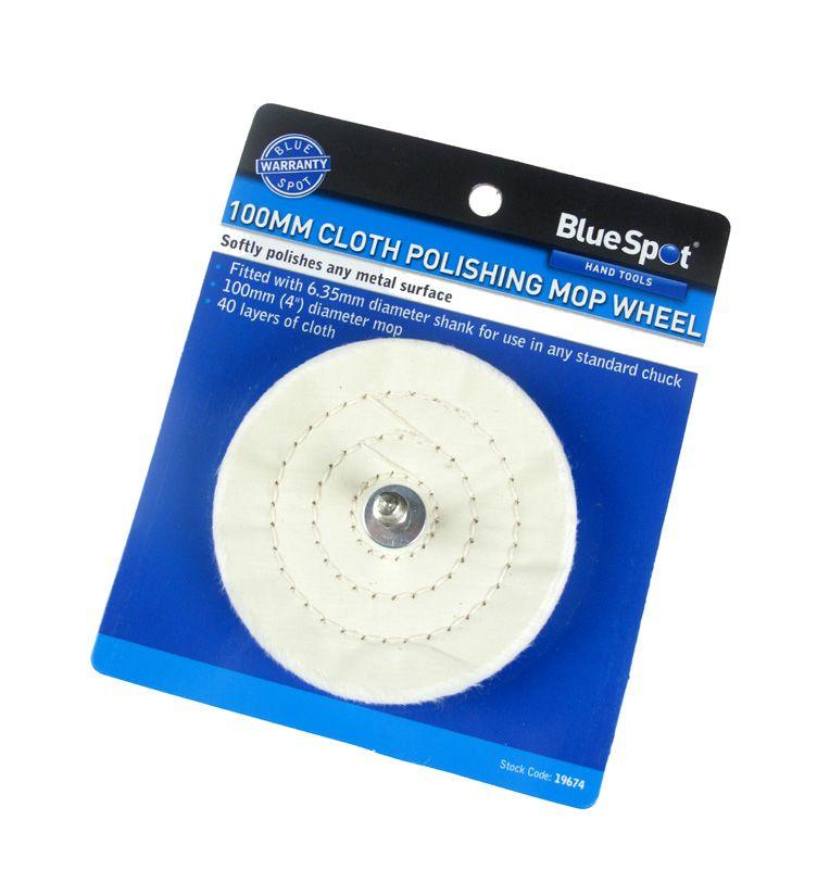 BLUE SPOT TOOLS 100MM (4") POLISHING MOP WHEEL WITH SHANK - Premium Hobby from BLUE SPOT - Just £6.49! Shop now at Bargain LAB