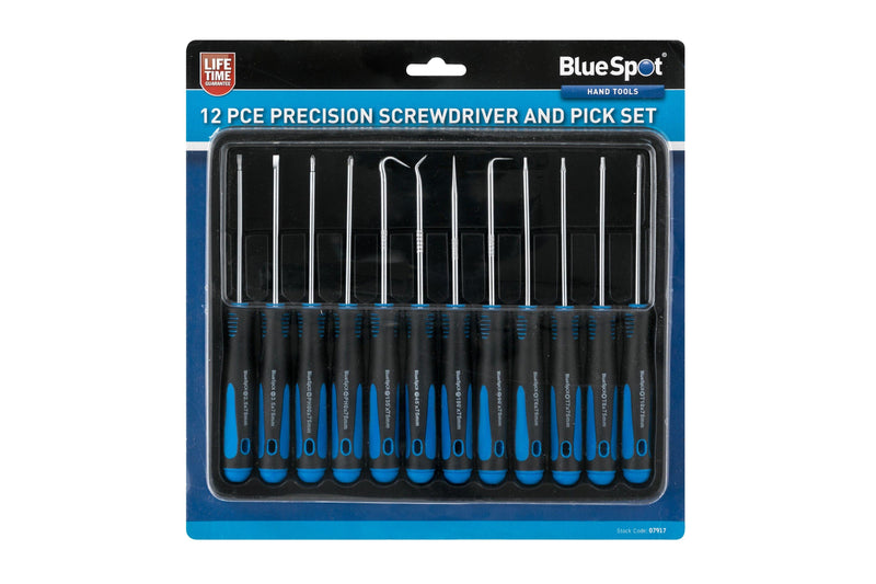 BLUE SPOT TOOLS 12 PCE PRECISION SCREWDRIVER AND PICK SET - Premium Automotive from BLUE SPOT - Just £10.99! Shop now at Bargain LAB