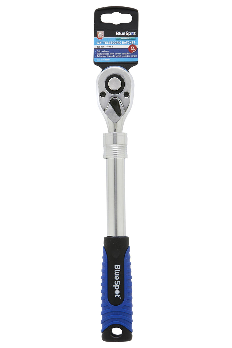 BLUE SPOT TOOLS 1/2" TELESCOPIC RATCHET (305MM-440MM) (72 TEETH) - Premium Automotive from BLUE SPOT - Just £19.99! Shop now at Bargain LAB