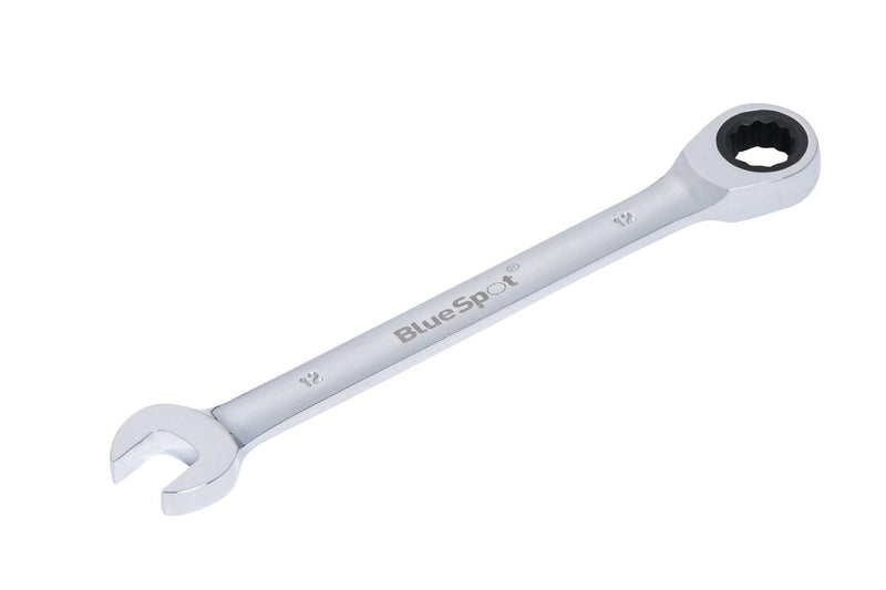 BLUE SPOT TOOLS 12MM CHROME VANADIUM RATCHET SPANNER FIXED HEAD - Premium Automotive from BLUE SPOT - Just £7.99! Shop now at Bargain LAB