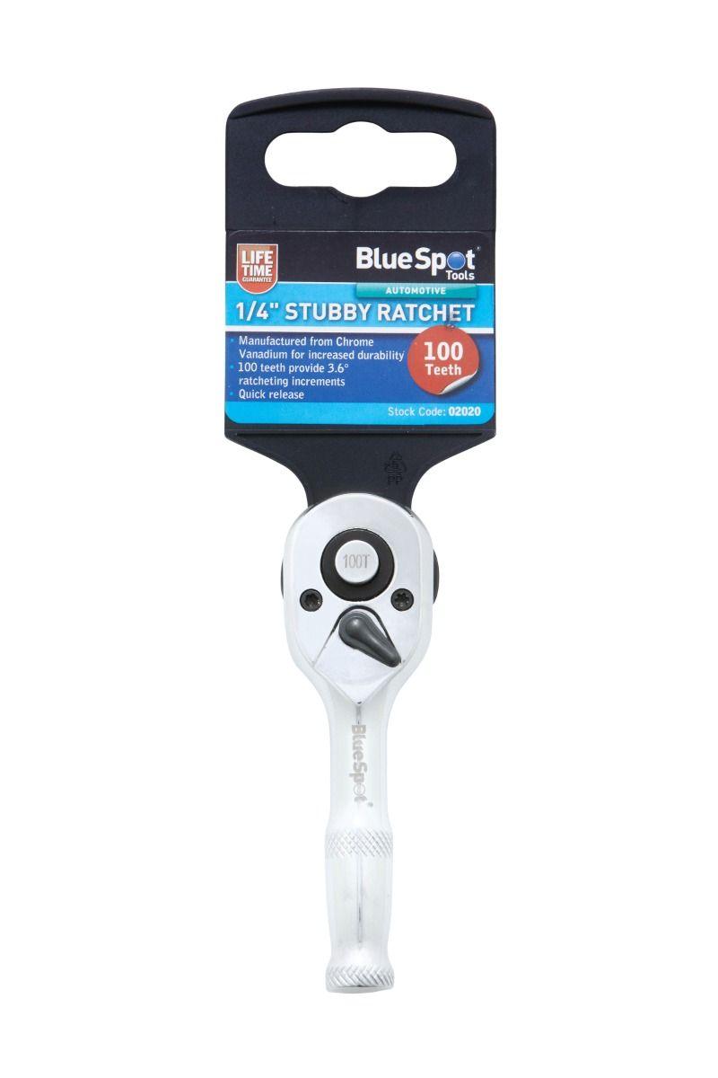 BLUE SPOT TOOLS 1/4" STUBBY RATCHET (100 TEETH) - Premium Automotive from BLUE SPOT - Just £9.99! Shop now at Bargain LAB