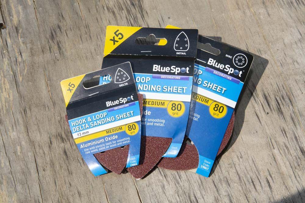 BLUE SPOT TOOLS 140MM 5 PACK 80 GRIT DETAIL SANDING SHEETS - Premium Abrasives from BLUE SPOT - Just £4.19! Shop now at Bargain LAB