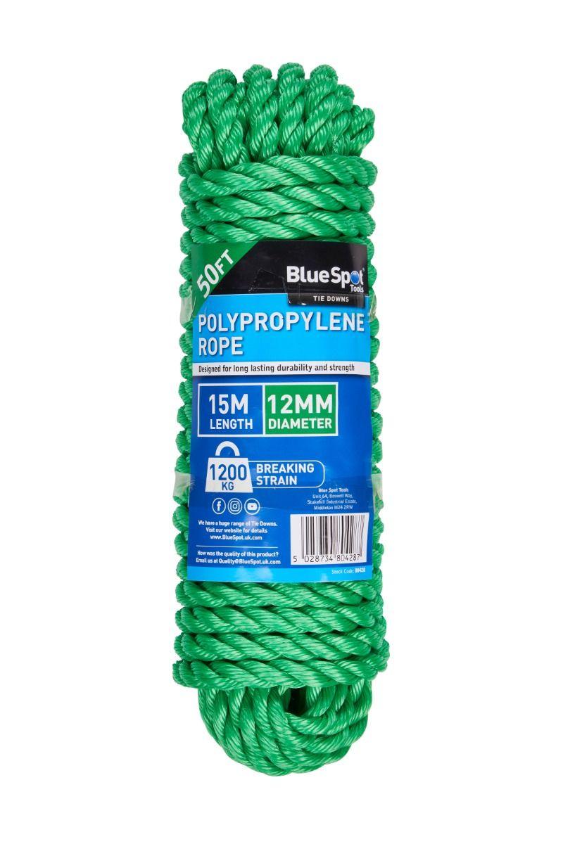 BLUE SPOT TOOLS 15M X 12MM (50FT) POLYPROPYLENE ROPE - Premium Bungees & Tie Downs from BLUE SPOT - Just £9.99! Shop now at Bargain LAB