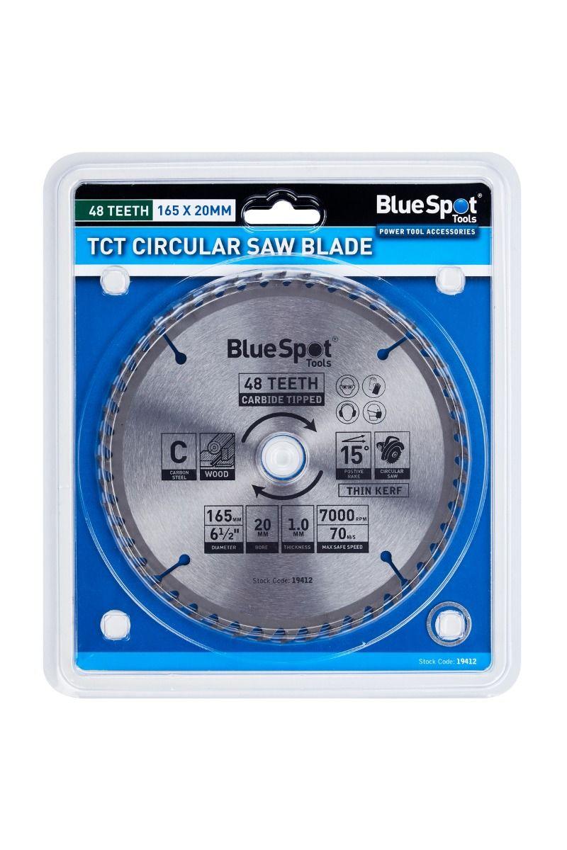 BLUE SPOT TOOLS 165MM X 20MM TCT CIRCULAR SAW BLADE (48 TEETH) - Bargain LAB