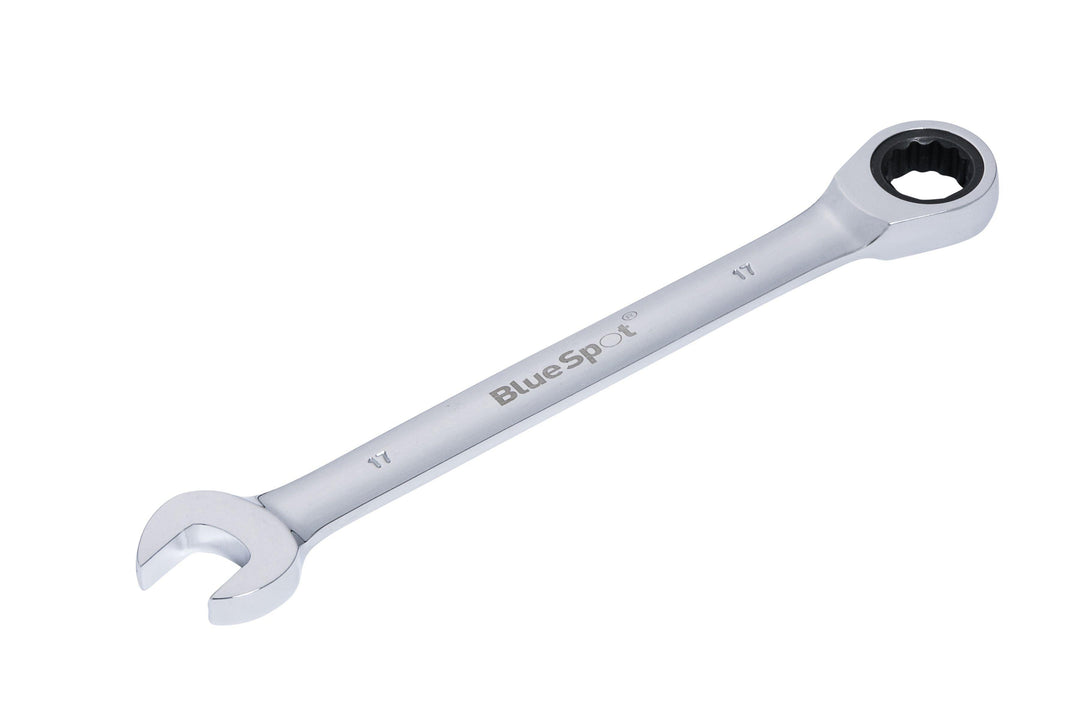 BLUE SPOT TOOLS 17MM CHROME VANADIUM RATCHET SPANNER FIXED HEAD - Premium Automotive from BLUE SPOT - Just £9.49! Shop now at Bargain LAB