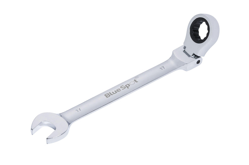 BLUE SPOT TOOLS 17MM CHROME VANADIUM RATCHET SPANNER FLEXIBLE HEAD (180°) - Premium Automotive from BLUE SPOT - Just £10.99! Shop now at Bargain LAB