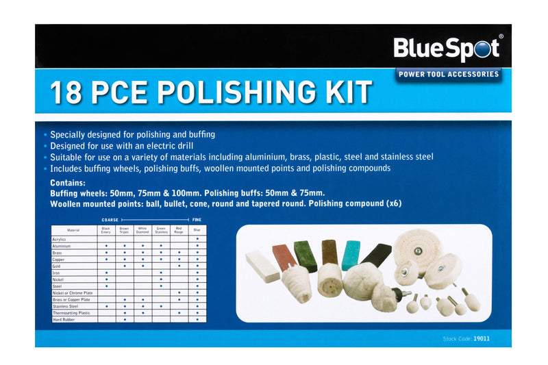 BLUE SPOT TOOLS 18 PCE POLISHING KIT - Premium Hobby from BLUE SPOT - Just £31.95! Shop now at Bargain LAB