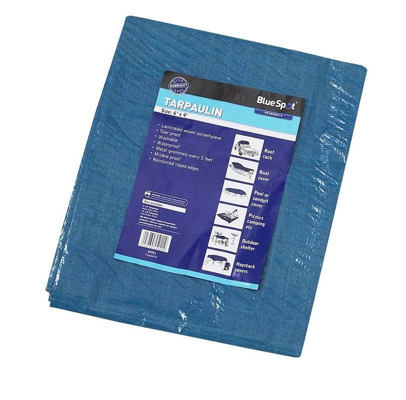 BLUE SPOT TOOLS 2.7M X 1.8M TARPAULIN - Premium Bungees & Tie Downs from BLUE SPOT - Just £6.79! Shop now at Bargain LAB