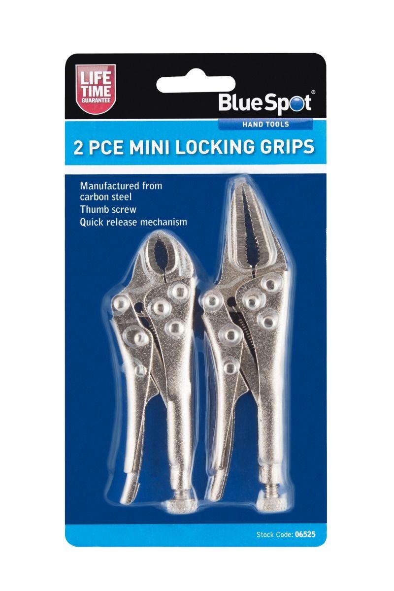 BLUE SPOT TOOLS 2 PCE 100MM & 125MM (4" & 5") MINI LOCKING PLIER SET - Premium Hand Tools from BLUE SPOT - Just £8.95! Shop now at Bargain LAB