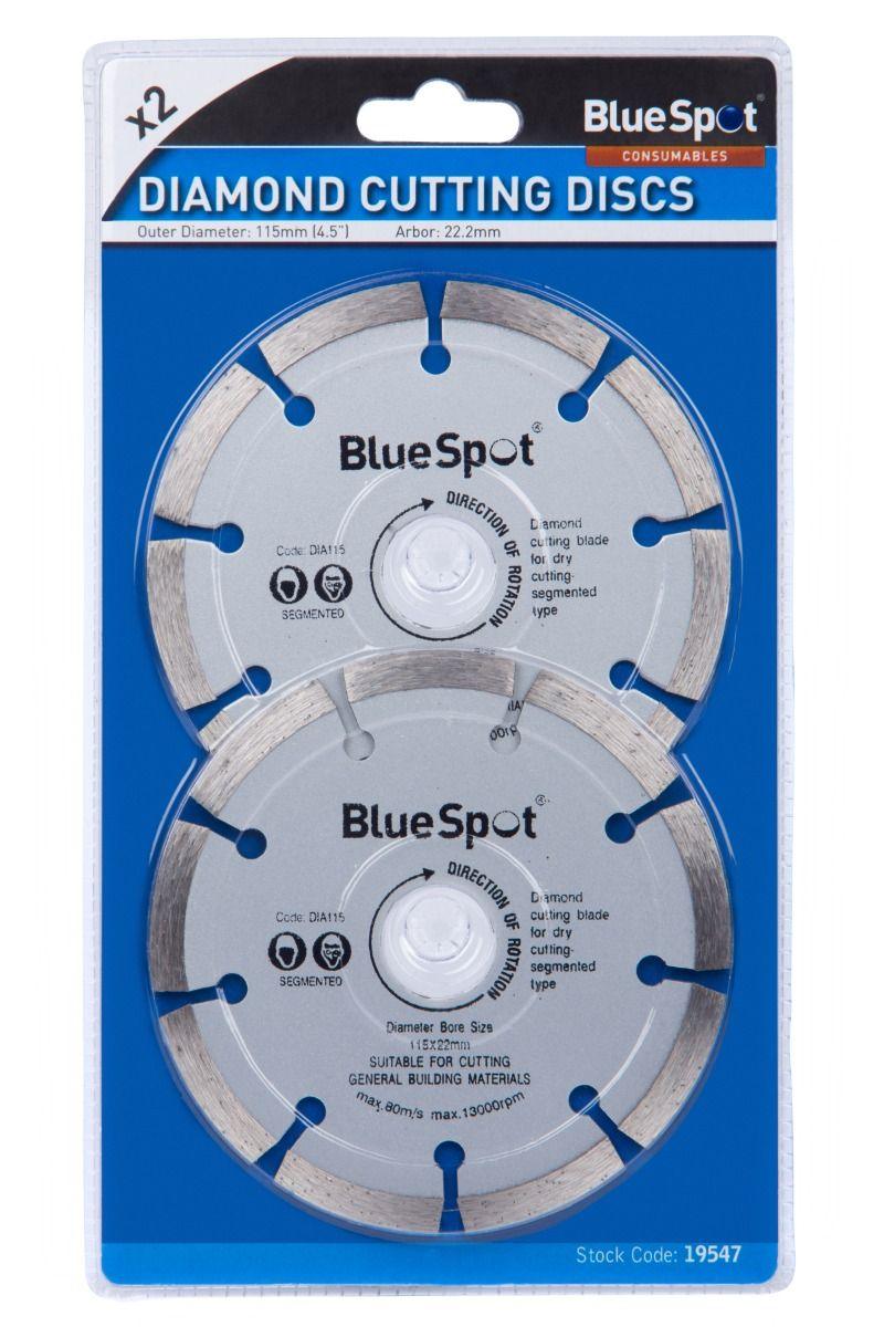 BLUE SPOT TOOLS 2 PCE 115MM (4.5") SEGMENTED DIAMOND DRY CUTTING DISC - Bargain LAB