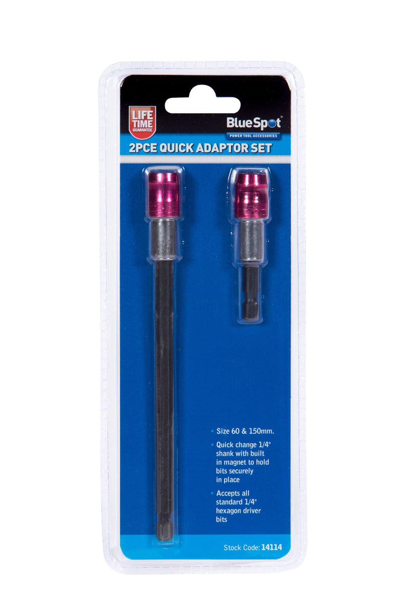 BLUE SPOT TOOLS 2 PCE 1/4" MAGNETIC QUICK ADAPTOR SET - Premium Hand Tools from BLUE SPOT - Just £7.49! Shop now at Bargain LAB