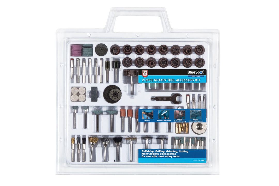 BLUE SPOT TOOLS 216 PCE ROTARY TOOL ACCESSORY SET - Premium Hobby from BLUE SPOT - Just £17.99! Shop now at Bargain LAB