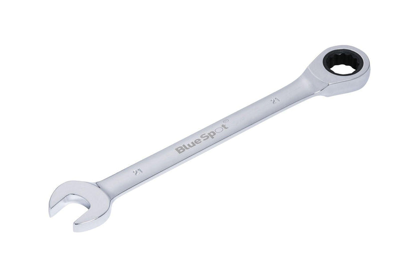 BLUE SPOT TOOLS 21MM CHROME VANADIUM RATCHET SPANNER FIXED HEAD - Premium Automotive from BLUE SPOT - Just £12.99! Shop now at Bargain LAB