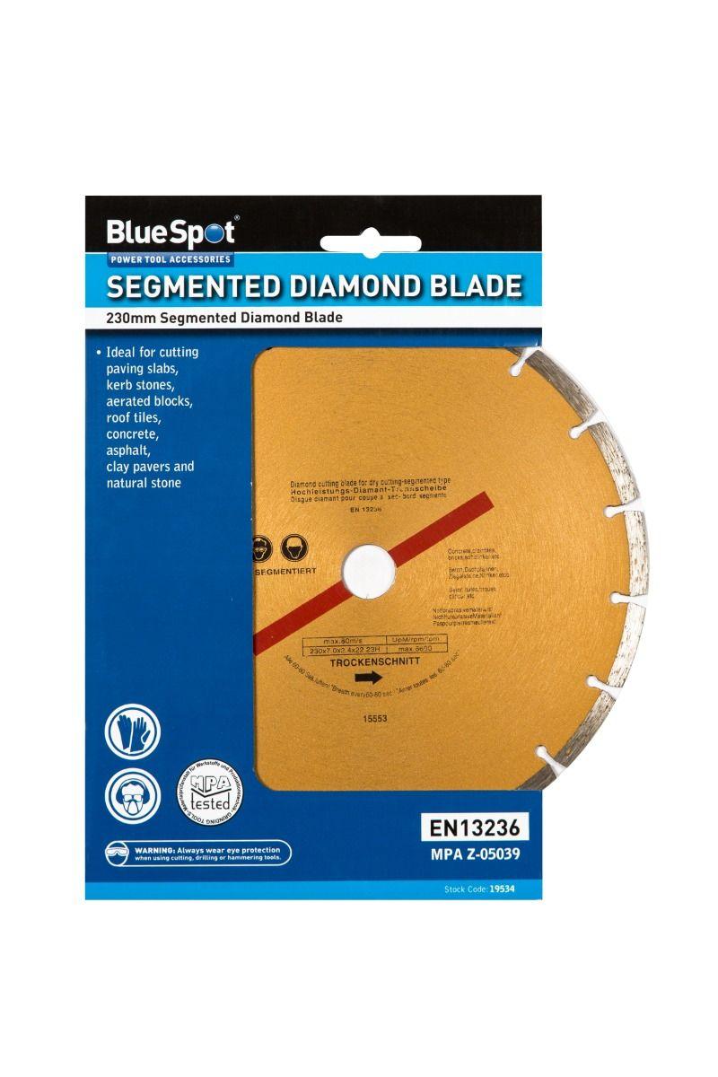 BLUE SPOT TOOLS 230MM (9") SEGMENTED GOLD DIAMOND DRY CUTTING DISC - Bargain LAB