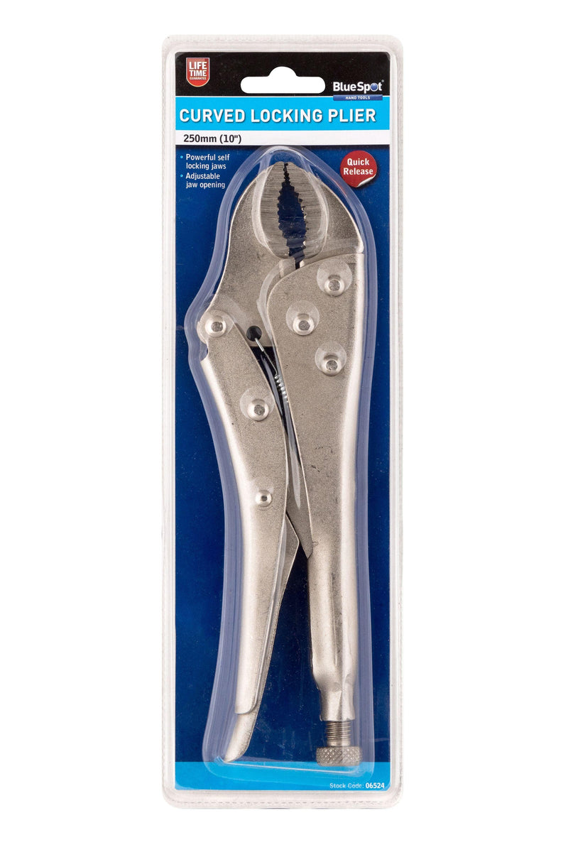 BLUE SPOT TOOLS 250MM (10") CURVED LOCKING PLIER - Premium Hand Tools from BLUE SPOT - Just £8.49! Shop now at Bargain LAB