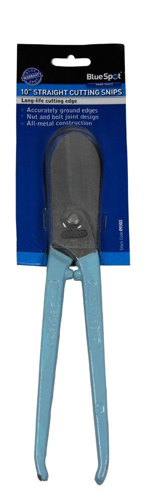 BLUE SPOT TOOLS 250MM (10") STRAIGHT CUTTING SNIPS - Premium Engineering and Metalwork from BLUE SPOT - Just £9.95! Shop now at Bargain LAB